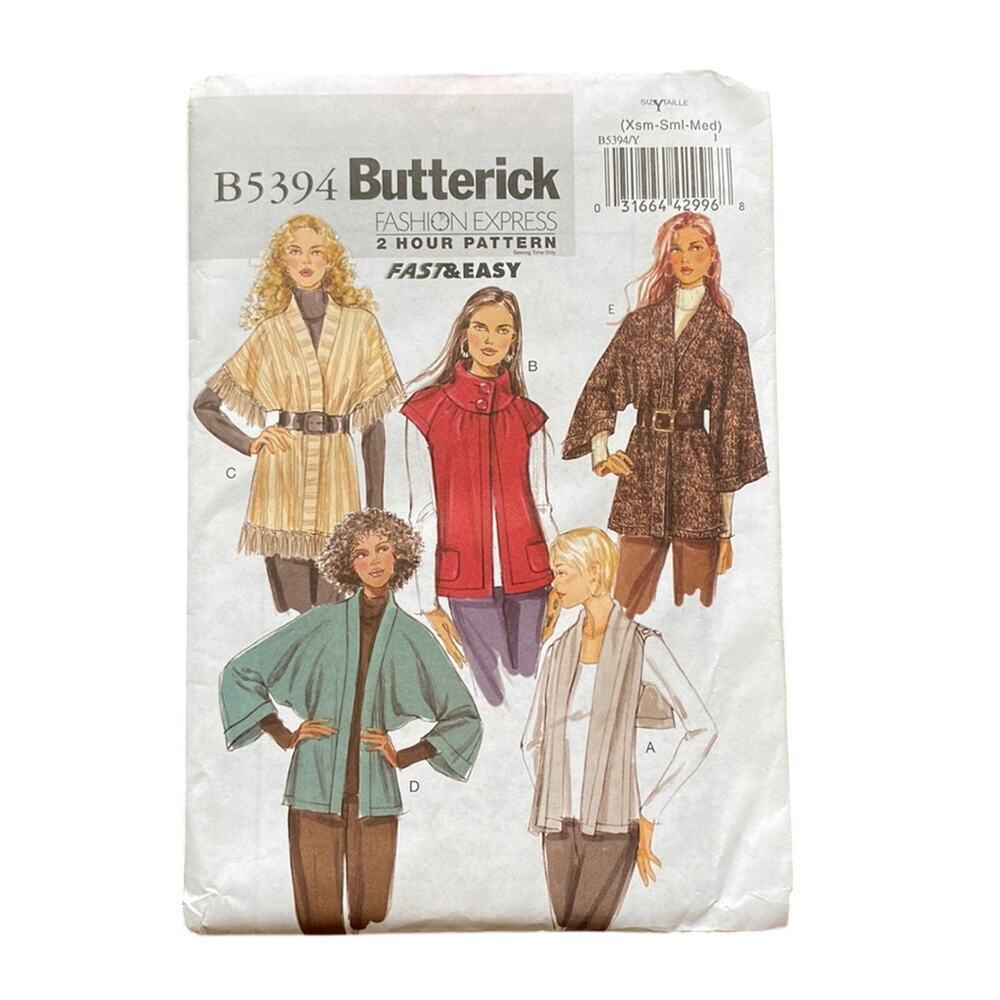 BUTTERICK PATTERN B5394 Womens Cardigan Size XS-MD Sewing Pattern UNCUT